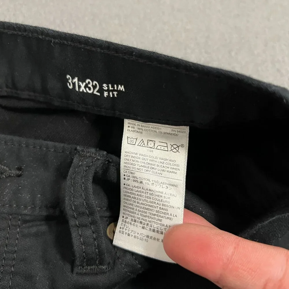 Banana Republic Travel Jeans Mens 31 X 32 Black Cotton Slim Fit 5-Pocket Stretch